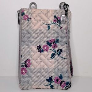 Lug Peekaboo Wristlet Pouch in Plaid Floral Pearl